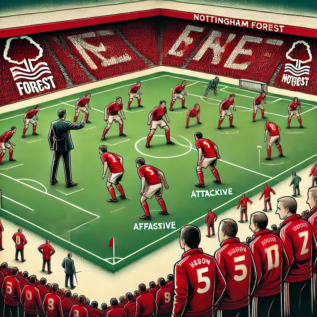 Nottingham Forest players celebrating a Premier League victory